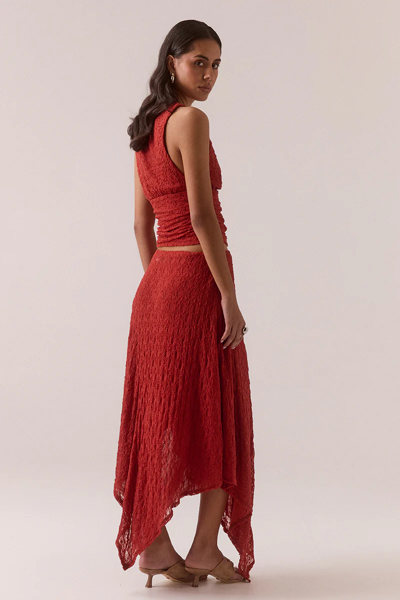AAILA LACE SKIRT - BLOOD ORANGE - Image 3