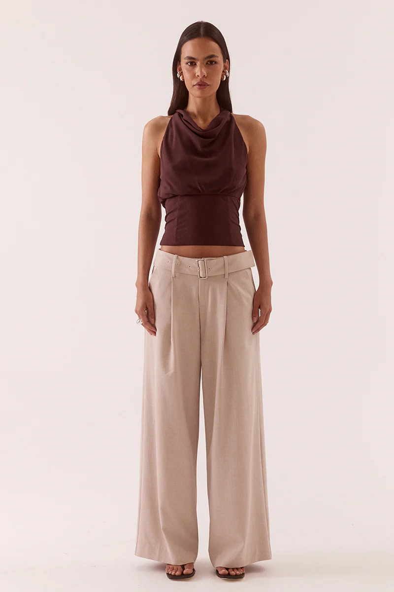 ADA HALTER TOP - CHOCOLATE