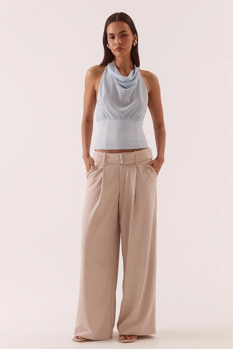 ADA HALTER TOP - WHISPER BLUE
