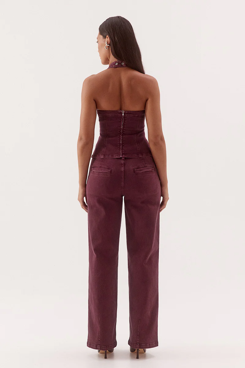 BLAINE DENIM BODICE - VINO - Image 5