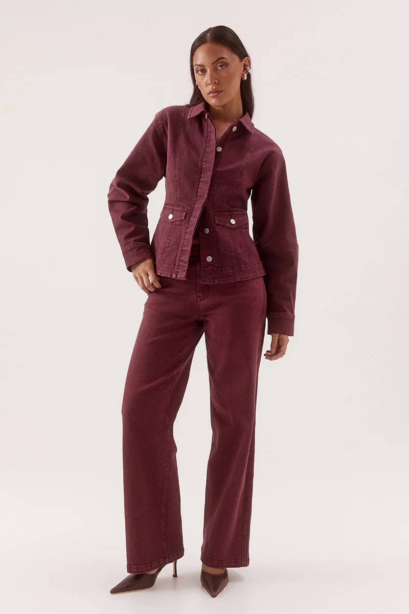 BLAINE DENIM JACKET - VINO - Image 3