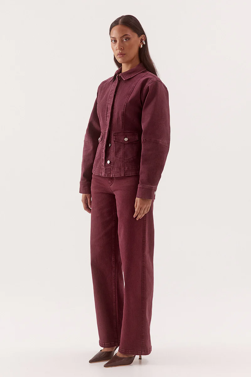 BLAINE DENIM JACKET - VINO - Image 4