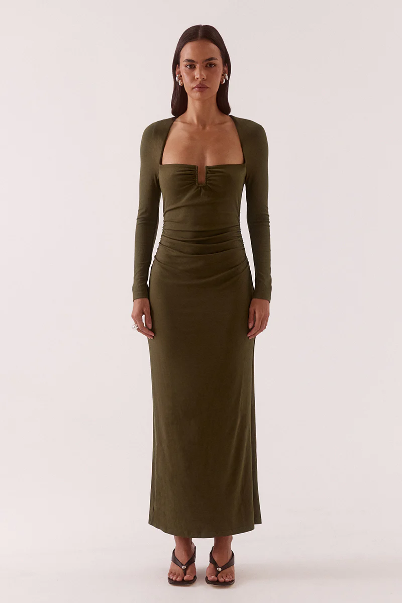 LOLA DRESS - KHAKI