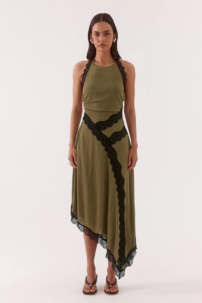 LONI DRESS - OLIVE