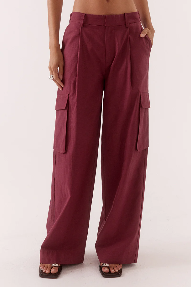 SABINE CARGO PANTS - VINO - Image 2