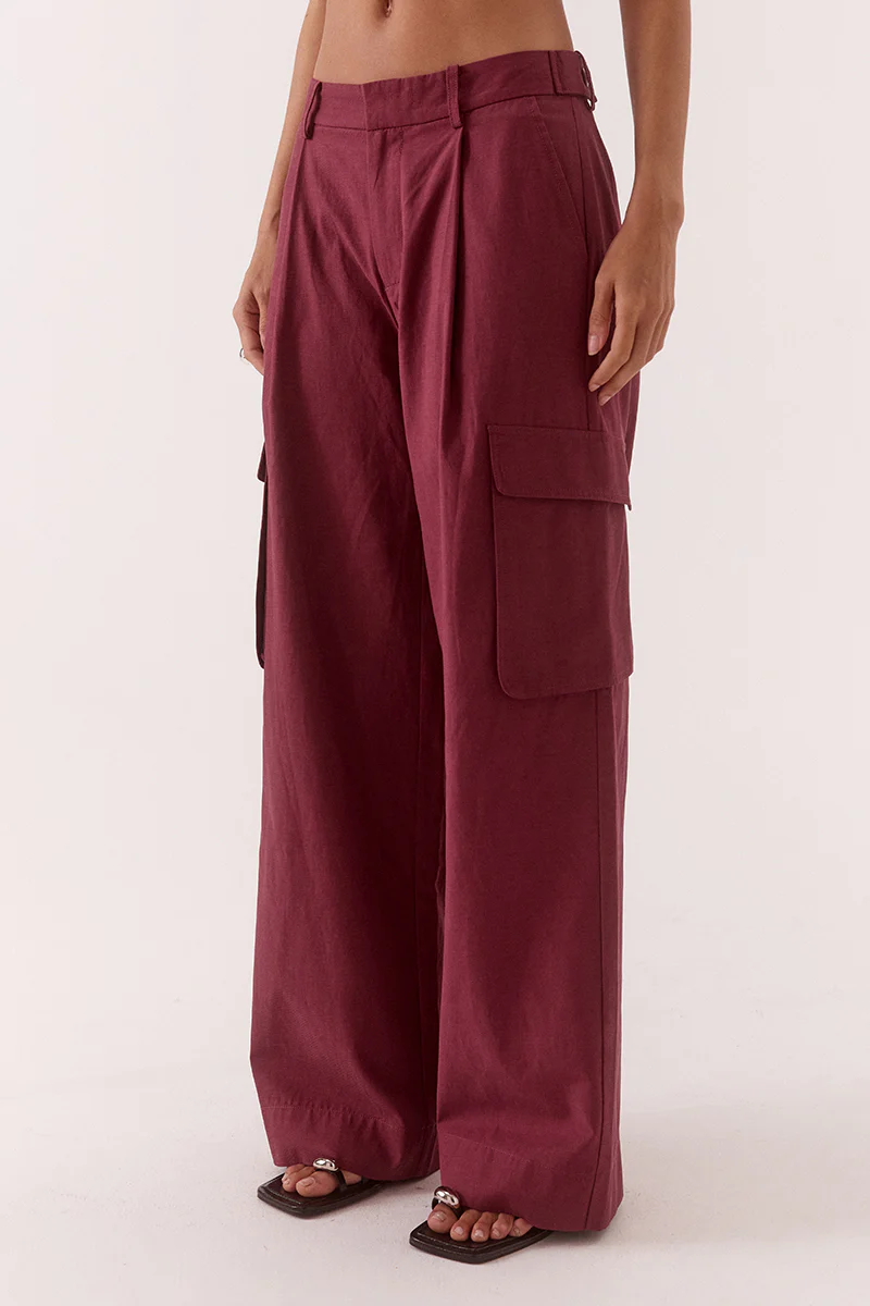SABINE CARGO PANTS - VINO - Image 3