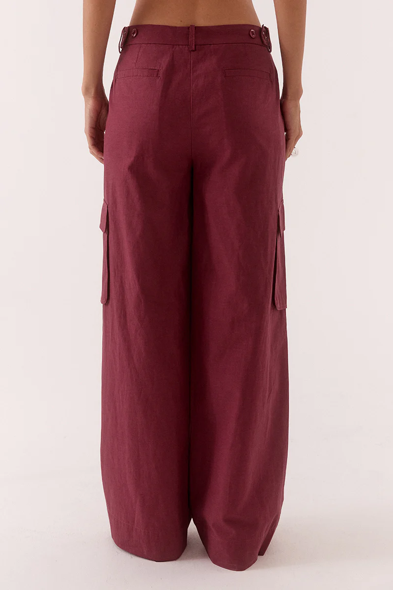 SABINE CARGO PANTS - VINO - Image 4