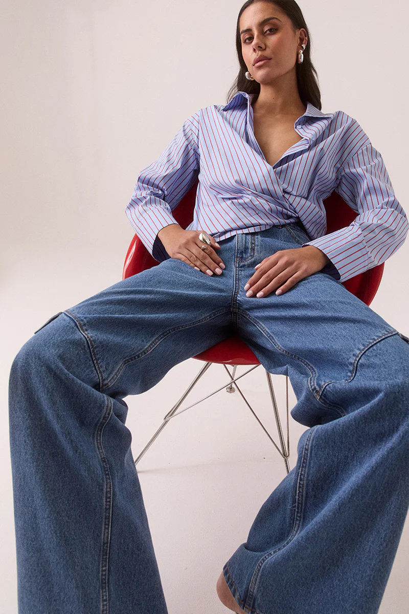 TAVEN SHIRT - CORNFLOWER STRIPE - Image 2